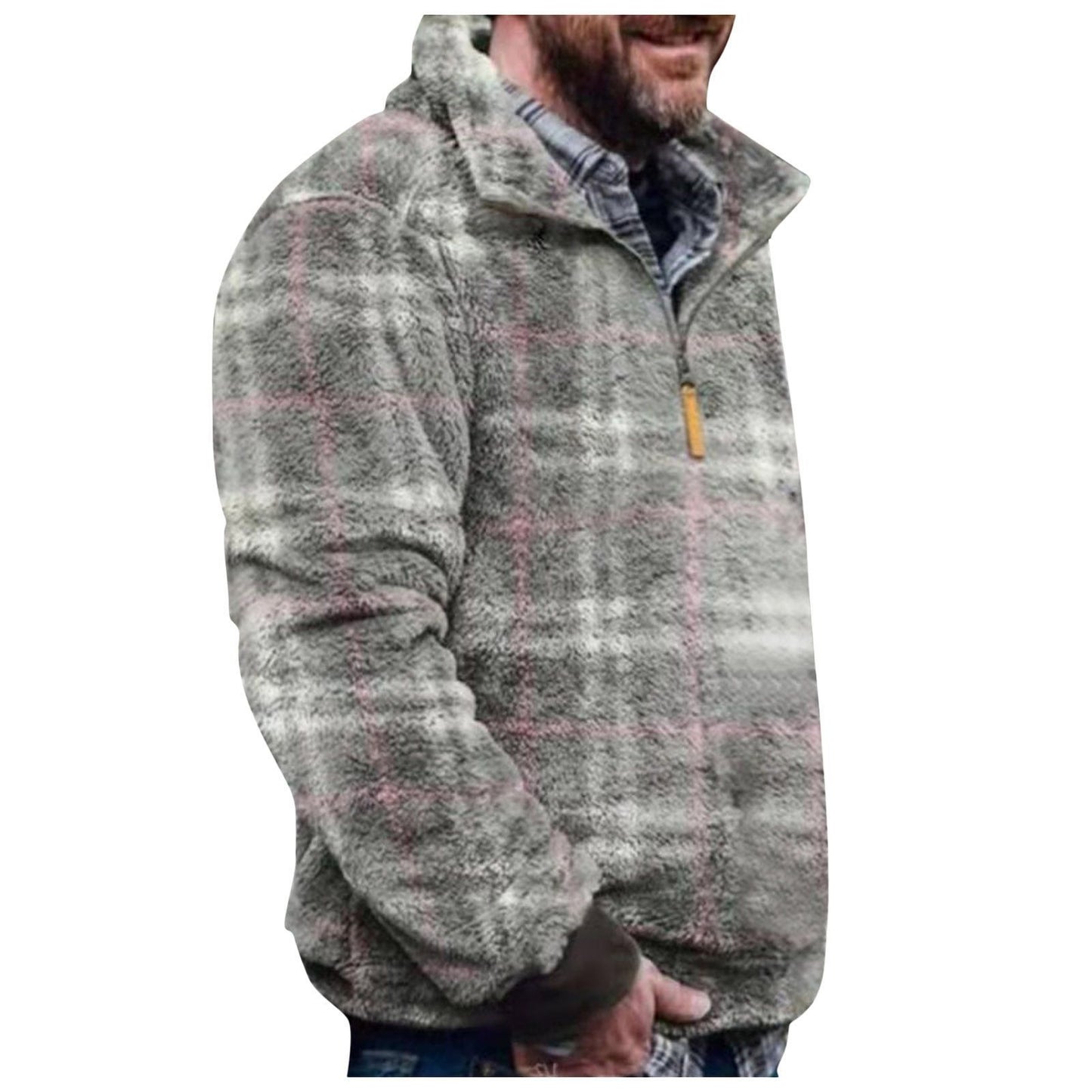 Veste pull pour hommes avec un design géométrique coloré et une poche poitrine pratique Chic und Stil
