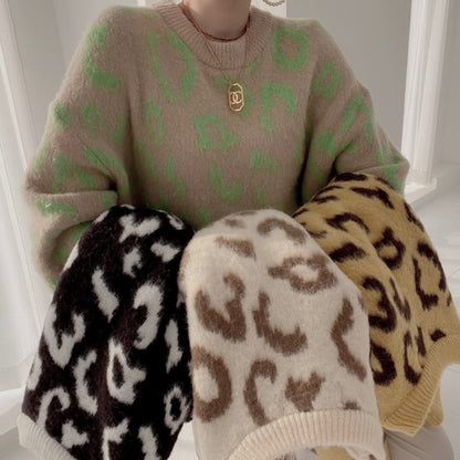 Dames Grand Pull en Design Imprimé Animalier Chic und Stil