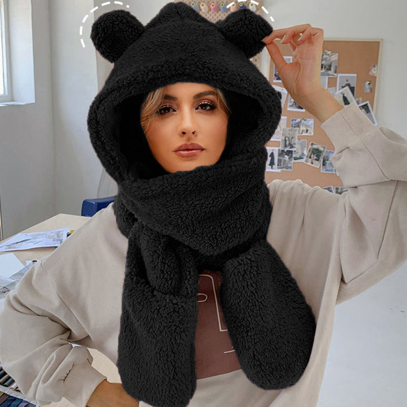 Dames Bonnet Douillet avec Écharpe Chic und Stil