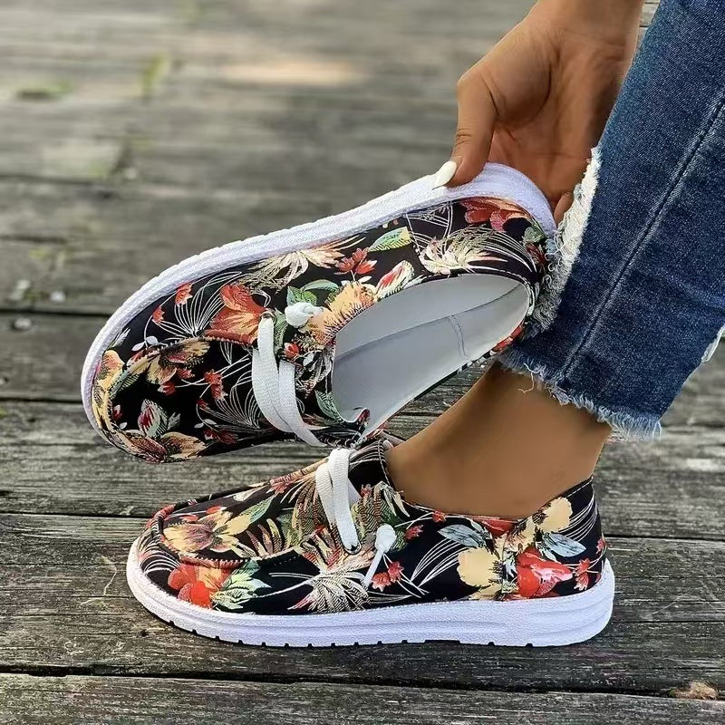Baskets de loisirs pour femmes Designer avec motif floral et semelle confortable Chic und Stil
