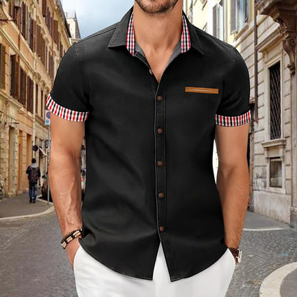 Chemise de loisirs à manches courtes pour hommes avec détails contrastés Chic und Stil