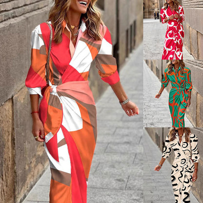 Robe imprimée abstraite élégante pour femmes Chic und Stil