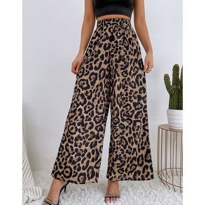 Wide-leg Palazzo pants for women with a modern leopard pattern Chic and Style