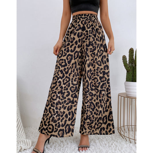 Wide-leg Palazzo pants for women with a modern leopard pattern Chic and Style