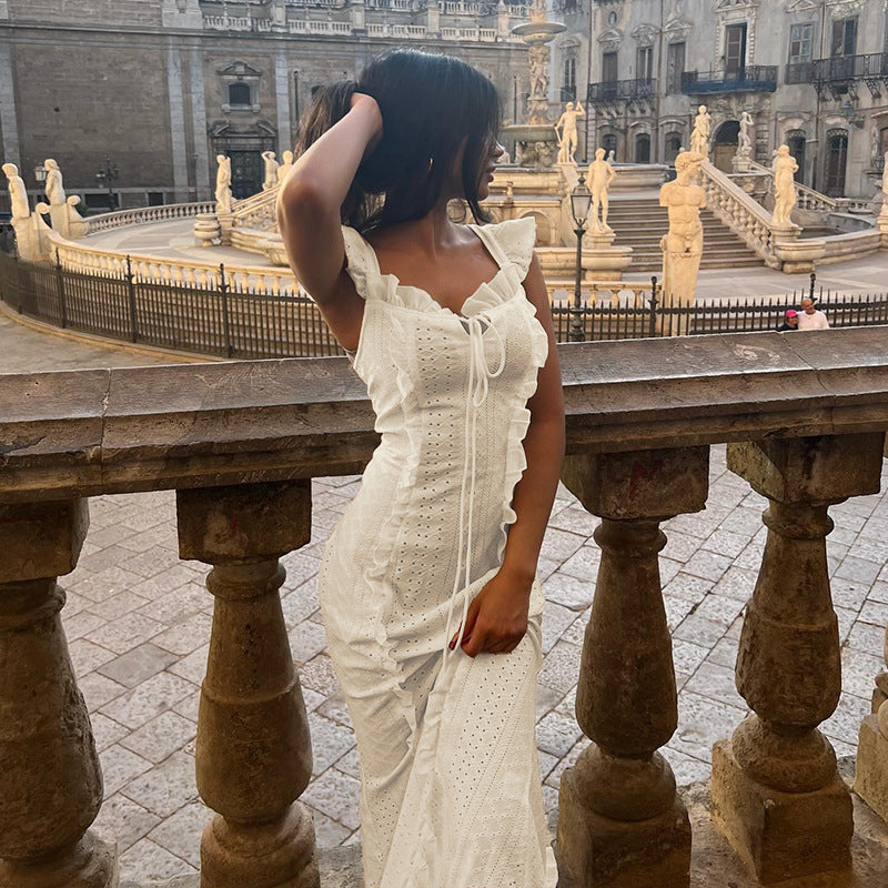 Robe bodycon à volants épaules nues Chic und Stil