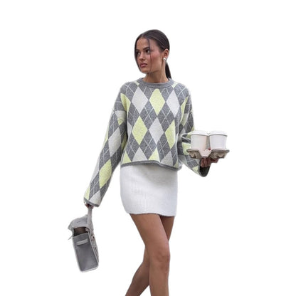 Pullover à carreaux pour femmes Chic und Stil