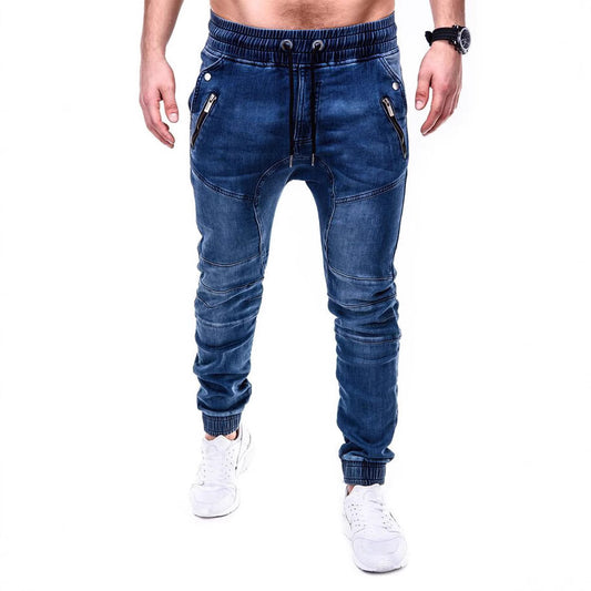 Pantalon de jogging pour hommes en coupe skinny moderne avec un mélange de coton extensible et des détails sportifs Chic und Stil