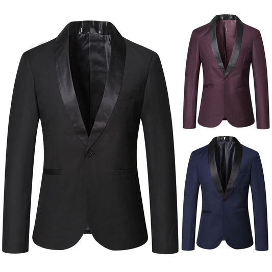 Men's Elegant Tuxedo Blazer with Satin Shawl Lapel Chic und Stil