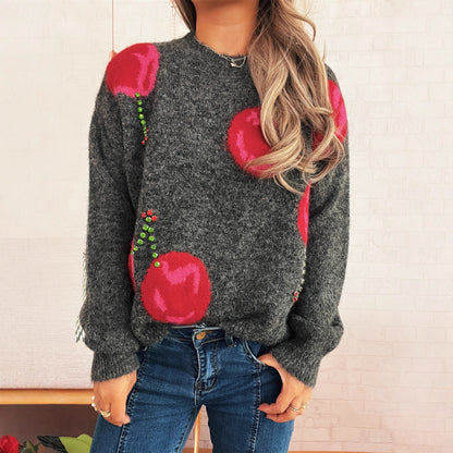 Pull à tricoter pour femmes avec motif cœur créatif et matériau doux Chic und Stil