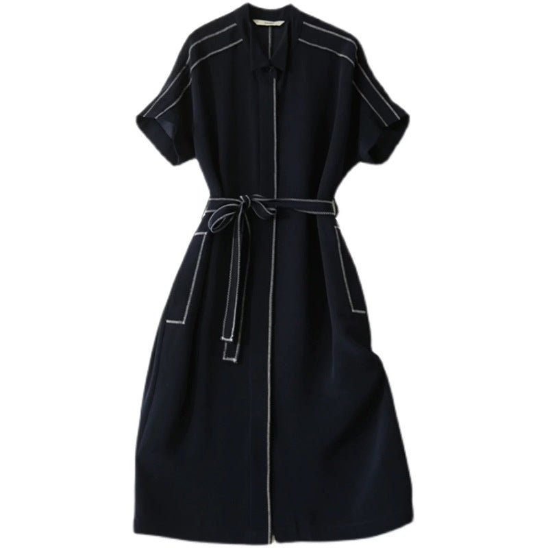 Robe chemise ceinturée pour femmes avec poches Chic und Stil
