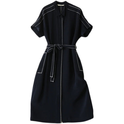 Robe chemise ceinturée pour femmes avec poches Chic und Stil