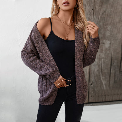 Veste en tricot pour femme avec motif en torsades et poches Chic und Stil