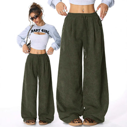 Wide corduroy pants for women with elastic waistband Chic und Stil