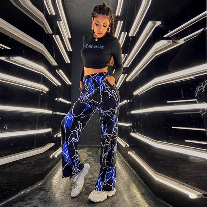 Women wide stylish pants with unique shine effect Chic and Style