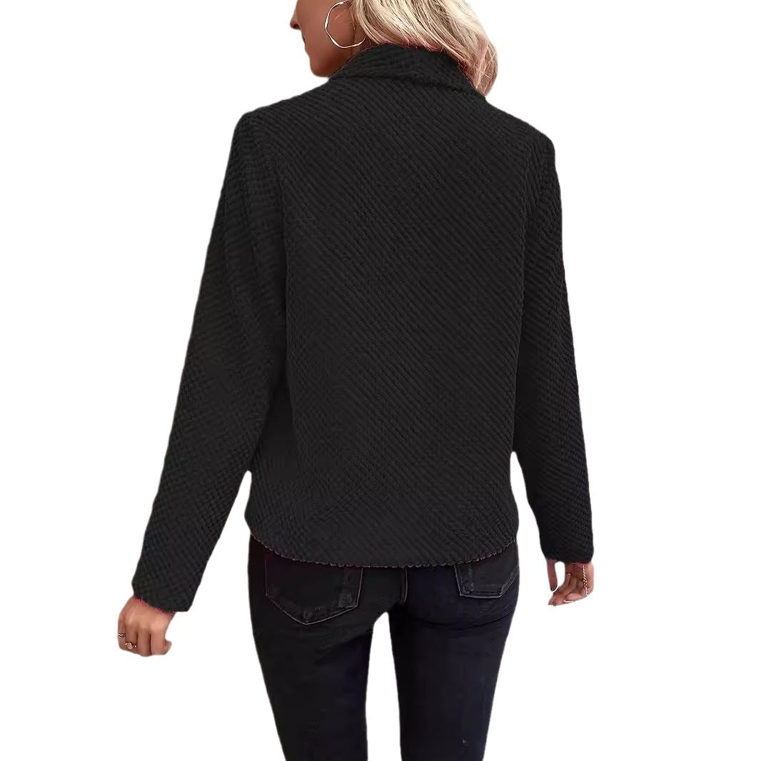 Dames décontracté Waffelpique-veste Chic und Stil