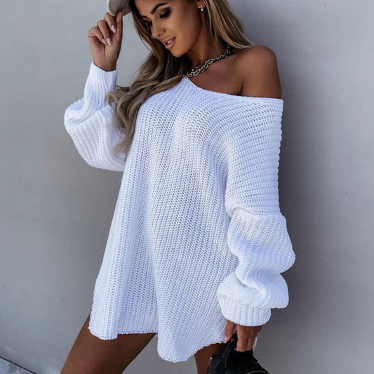 Pull-over en tricot surdimensionné pour femmes avec une coupe ample et des manches ouvertes Chic und Stil