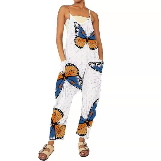 Combinaison pour femmes avec un motif de papillons coloré et des poches pratiques Chic und Stil