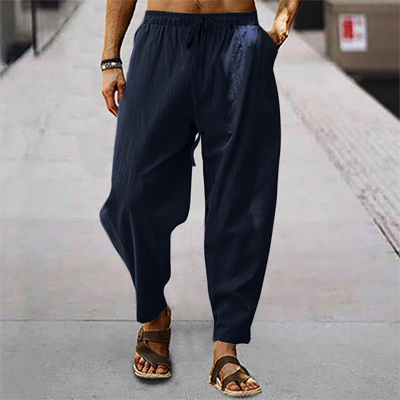 Pantalons d'été décontractés pour hommes en style costume avec taille élastique et poches latérales pratiques Chic und Stil