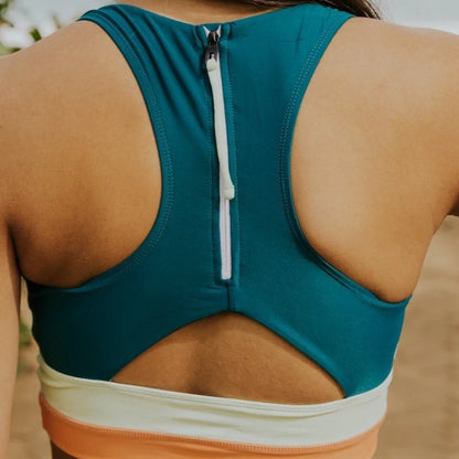 Maillot de bain taille haute color-block pour femmes Chic und Stil