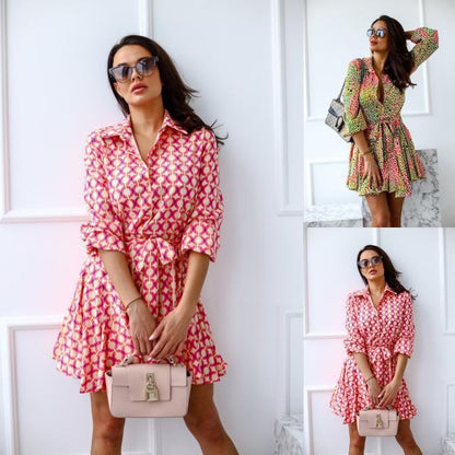 Robes chemises à ligne A pour femmes avec détail de ceinture Chic und Stil