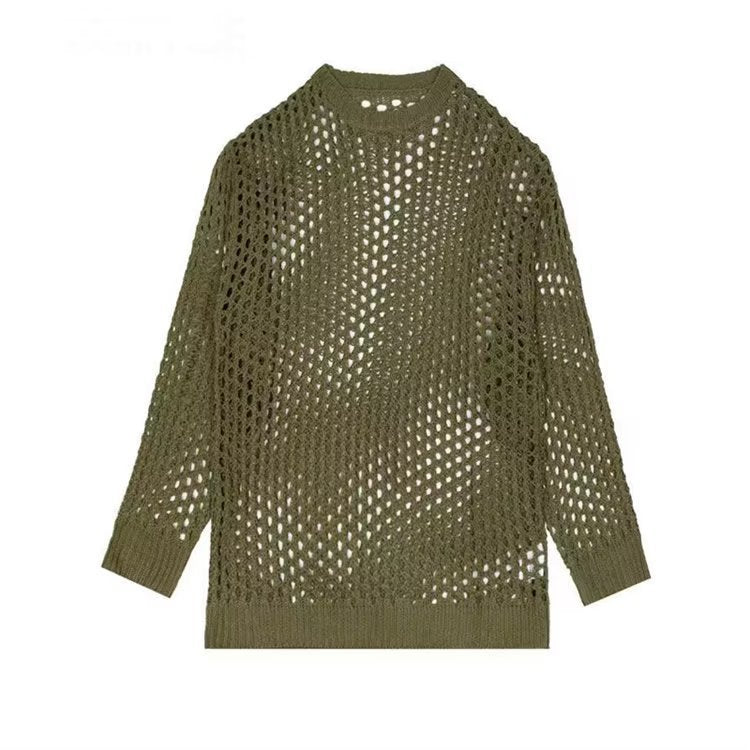 Pull en tricot léger pour femmes avec motif ajouré et coupe ample Chic und Stil