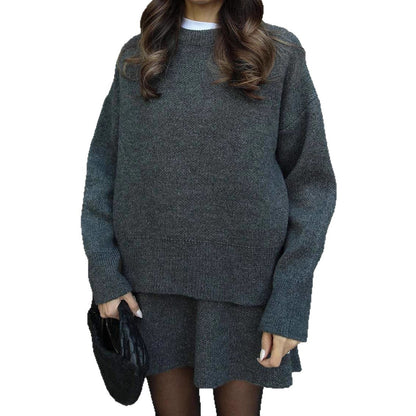 Pull en tricot confortable pour femmes avec épaules tombantes et ourlet à la mode Chic und Stil