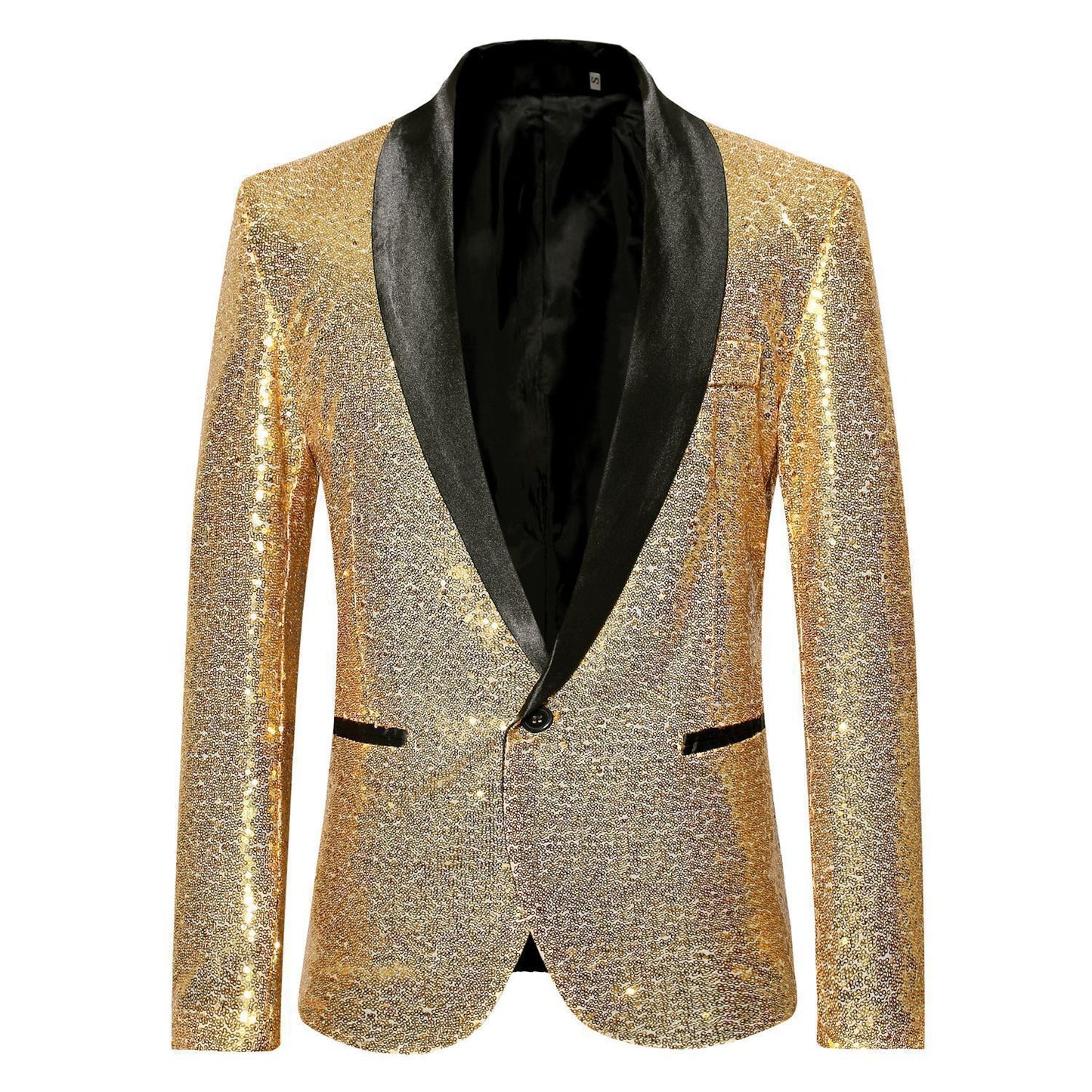 Dames Bl sparkling blazer avec revers noir Chic und Stil