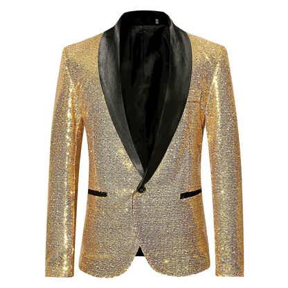 Dames Bl sparkling blazer avec revers noir Chic und Stil