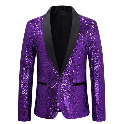 Dames Bl sparkling blazer avec revers noir Chic und Stil