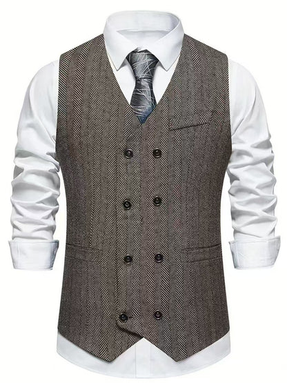 Elegant vest for men in herringbone pattern Chic and Style