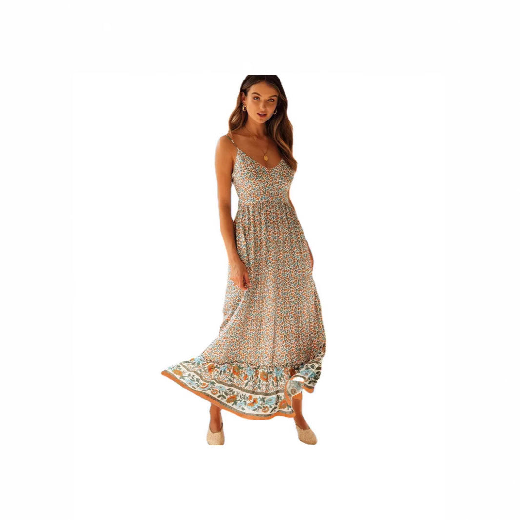 Robe maxi dames avec motifs floraux Chic und Stil