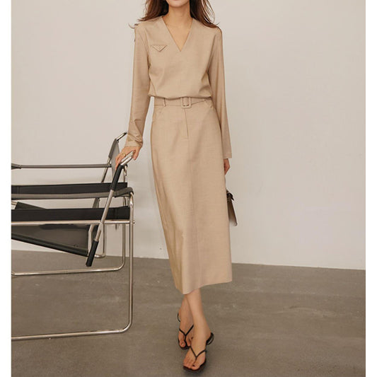 Robe mi-longue élégante à ceinture pour femmes Chic und Stil