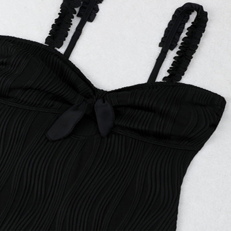 Dames Détail Froncé Taille Haute Maillot de Bain Chic und Stil