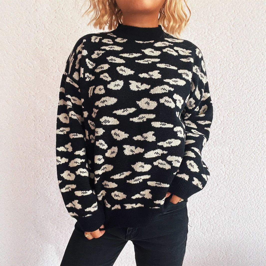 Pull femme en grosse maille avec motif moderne et coupe décontractée Chic und Stil