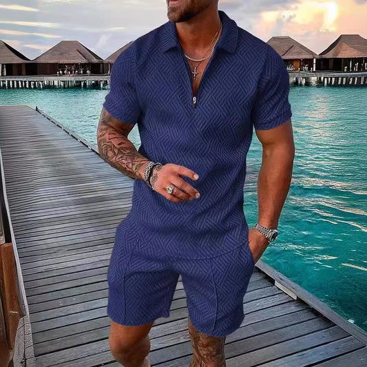 Combinaison courte tendance pour hommes avec un design texturé Chic und Stil