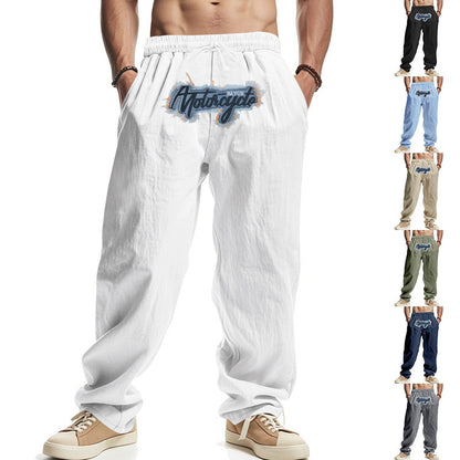 Men's casual leisure pants with a drop crotch and side pockets Chic and style