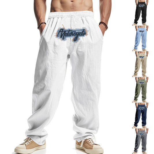 Men's casual leisure pants with a drop crotch and side pockets Chic and style