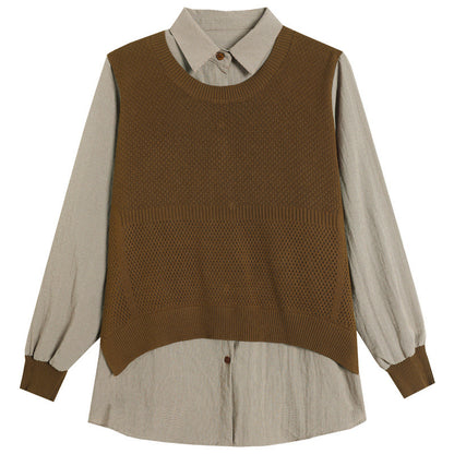 Pull en tricot pour femmes avec un look superposé unique et une texture fine Chic und Stil