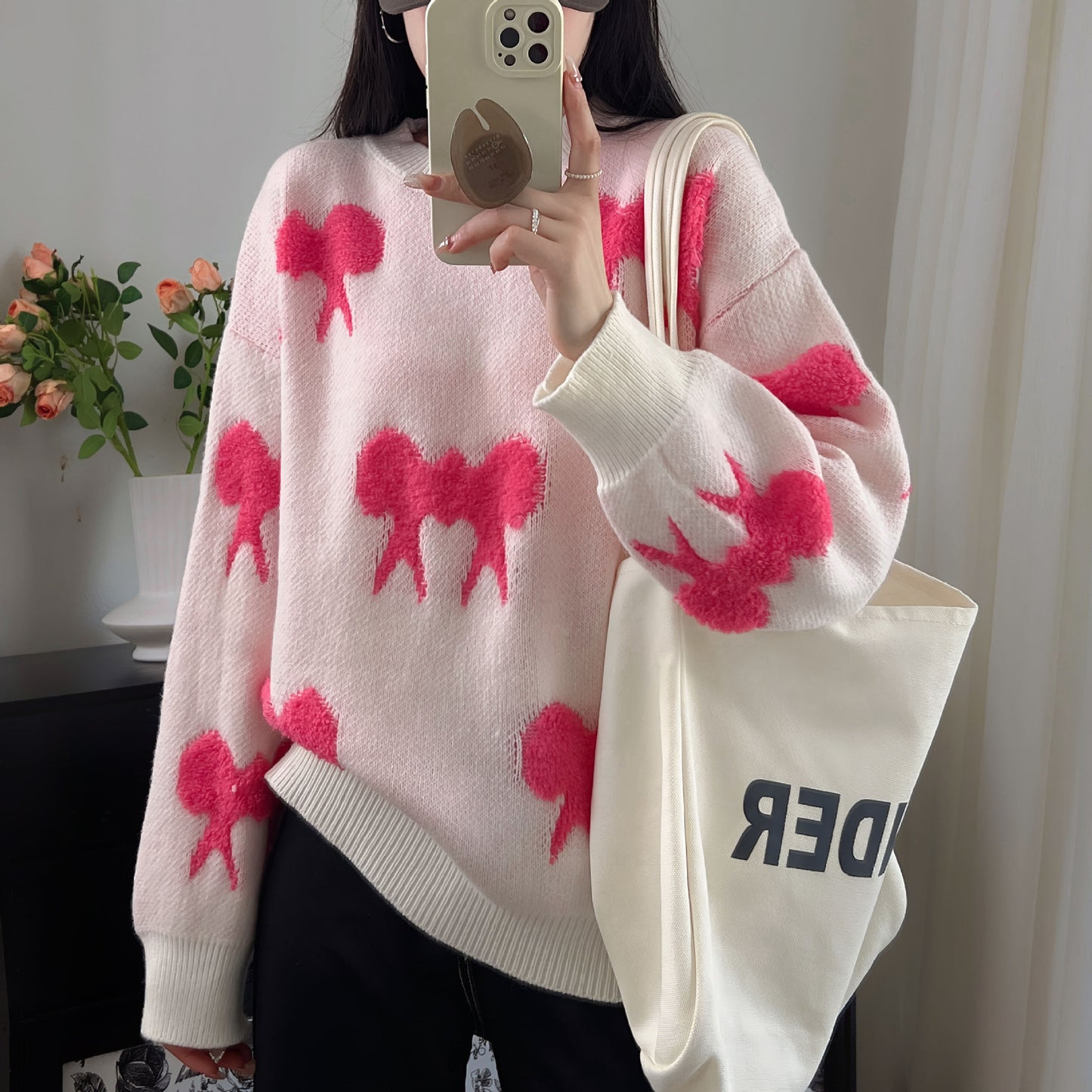 Pull en tricot douillet pour femmes avec motif ludique Chic und Stil