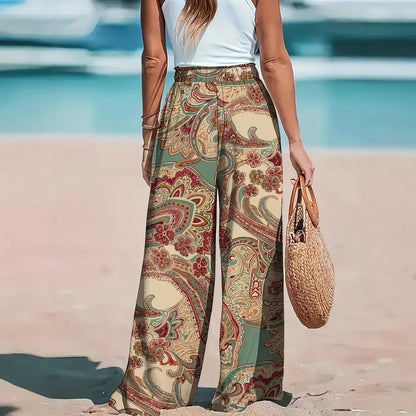 Wide pants for women with paisley pattern Chic and Style