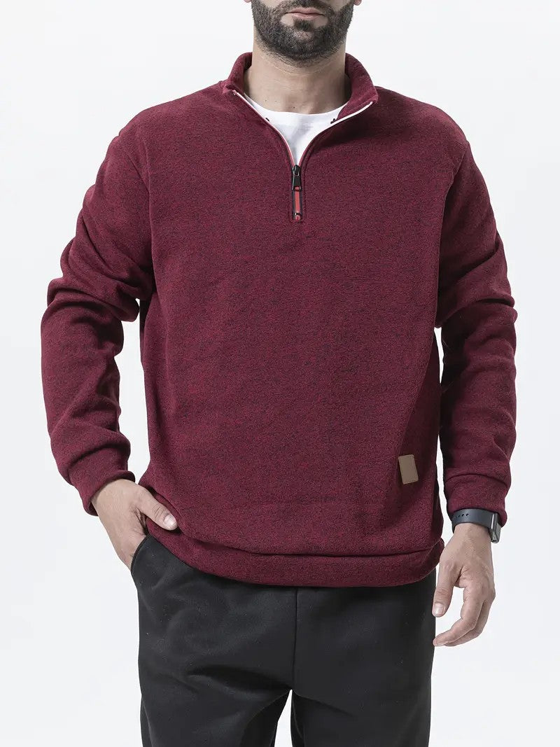 Men's fleece pullover with half zipper Chic and Style