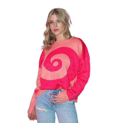 Pull douillet pour femmes avec motif en spirale Chic und Stil