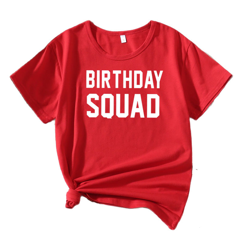 Dames Graphique Anniversaire Squad T-Shirt Chic und Stil