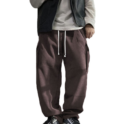 Men's Casual Cargo Pants with Soft Cord Material Chic and Style
