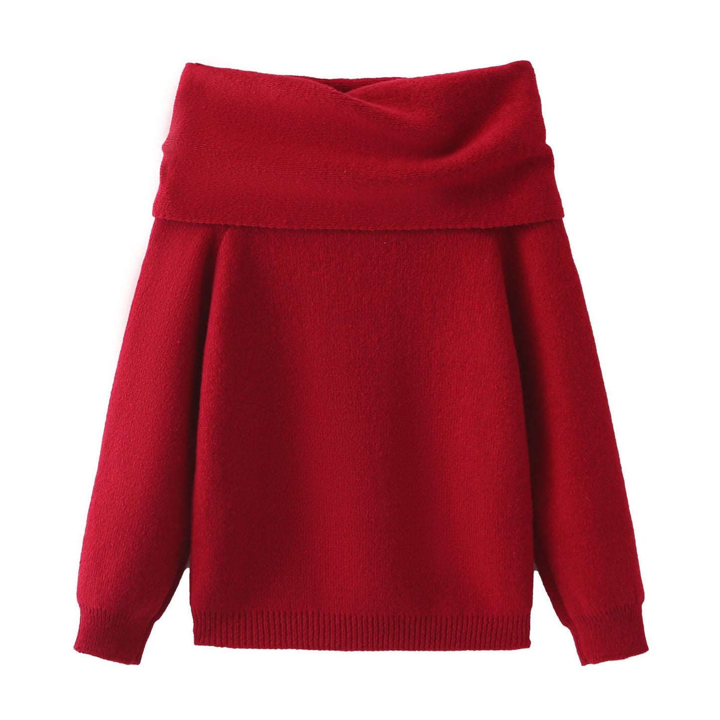 Robe maxi en tricot pour femmes avec décolleté off-shoulder et manches volumineuses Chic und Stil