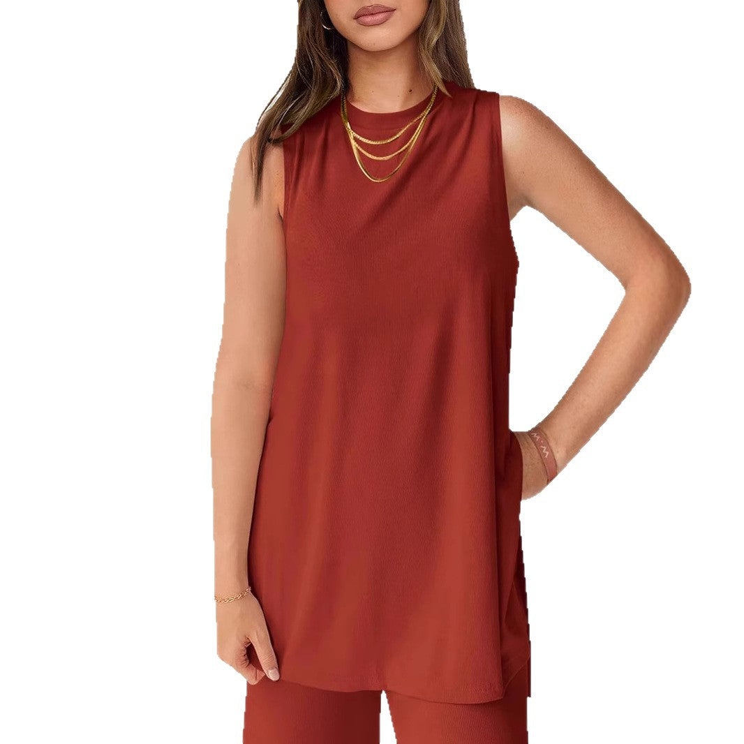 Dames Haut décontracté et ensemble de pantalon large Chic und Stil