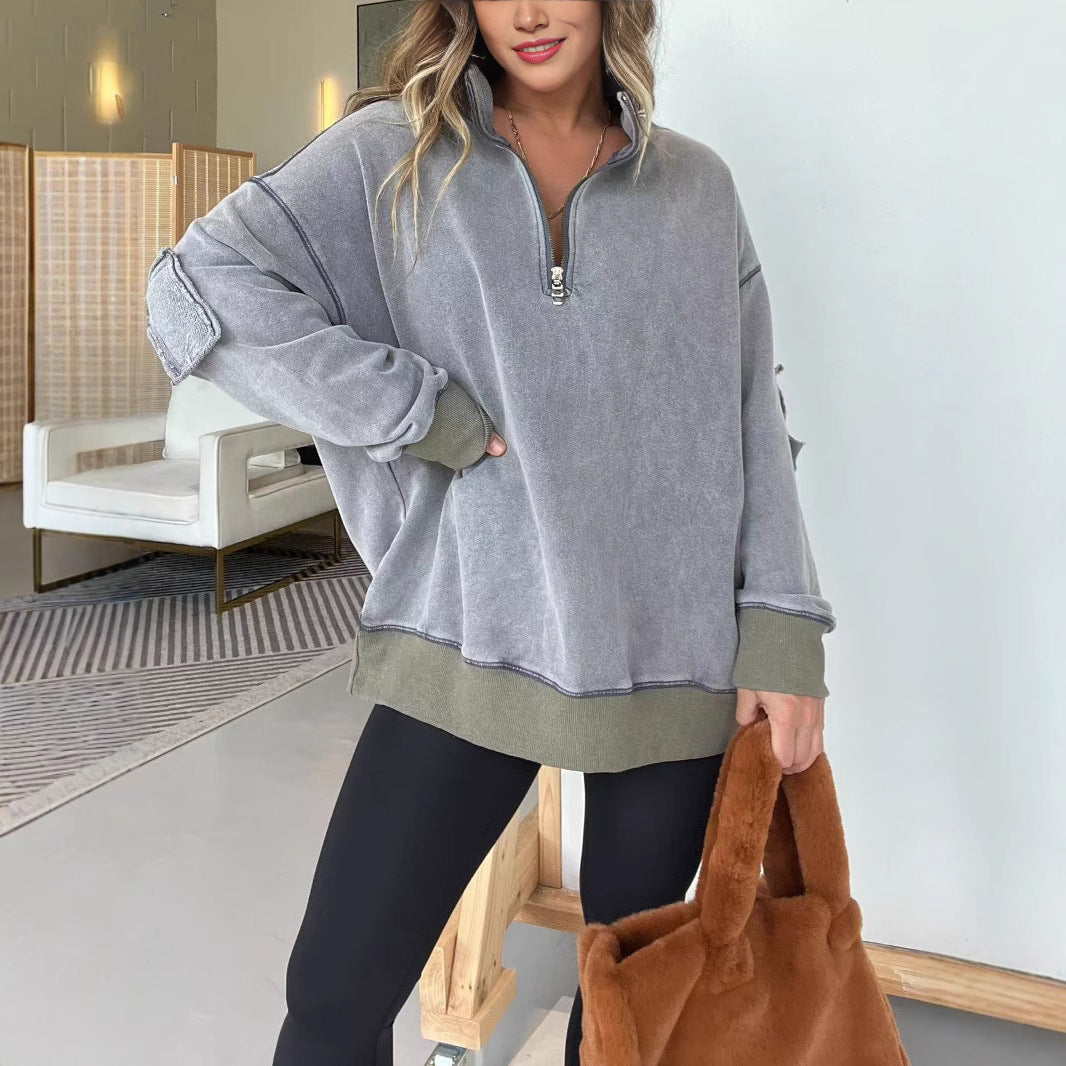 Ladies Comfortable Fleece Pullover with Half-Zip Chic and Style