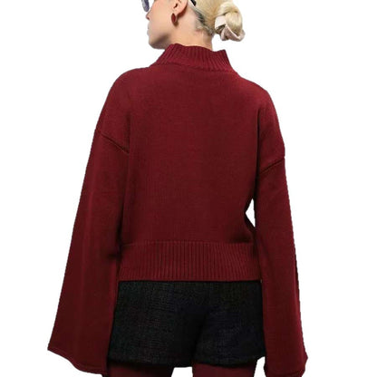 Dames Pull oversized élégant avec coupe ample et col montant Chic und Stil
