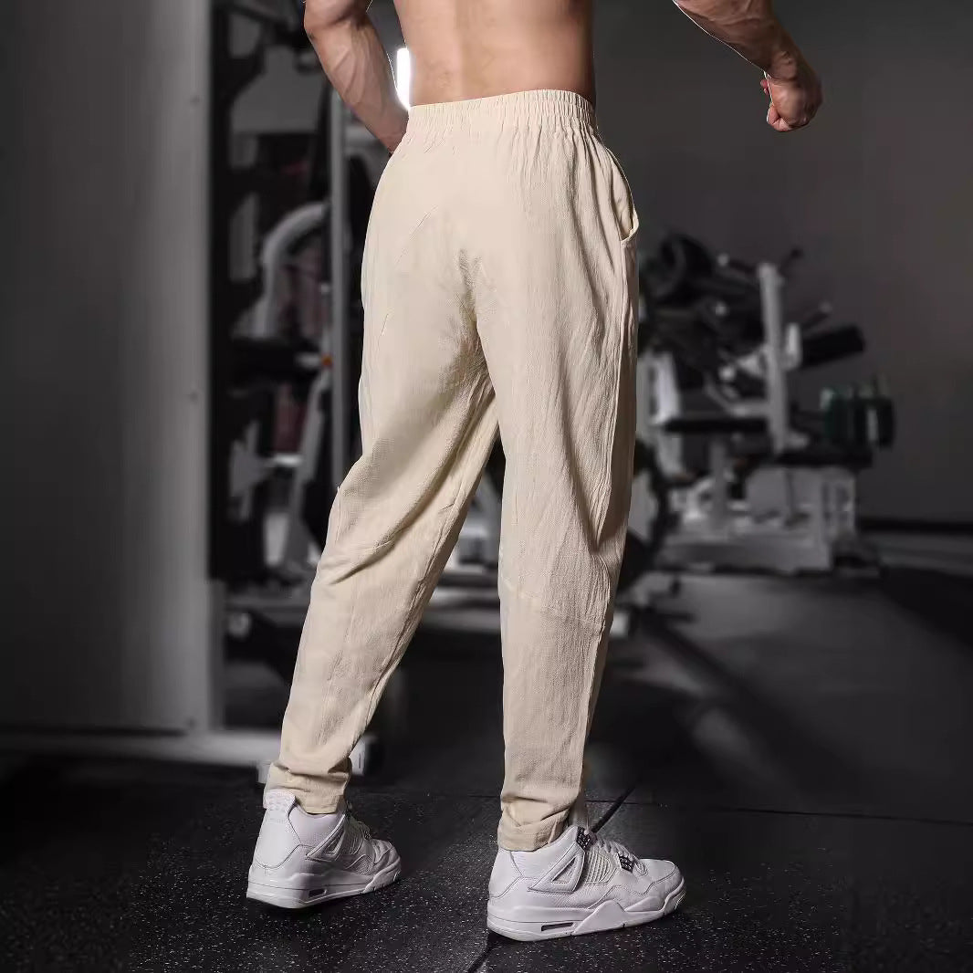 Light casual pants for men with elastic waist and practical side pockets Chic and Style