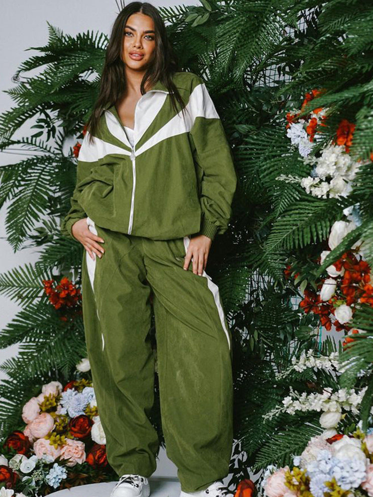 Ensemble de vestes et pantalons sportives pour femmes avec éléments contrastants et coupe confortable Chic und Stil